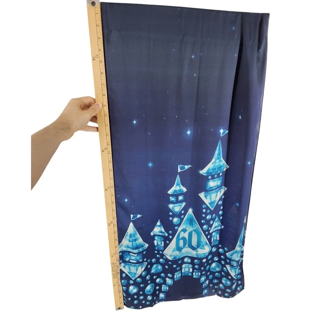 Disney Parks 60th Anniversary Diamond Celebration Silk Scarf Navy Blue